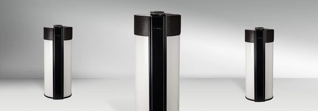Warmwasser-Wärmepumpen von Bosch nebeneinander